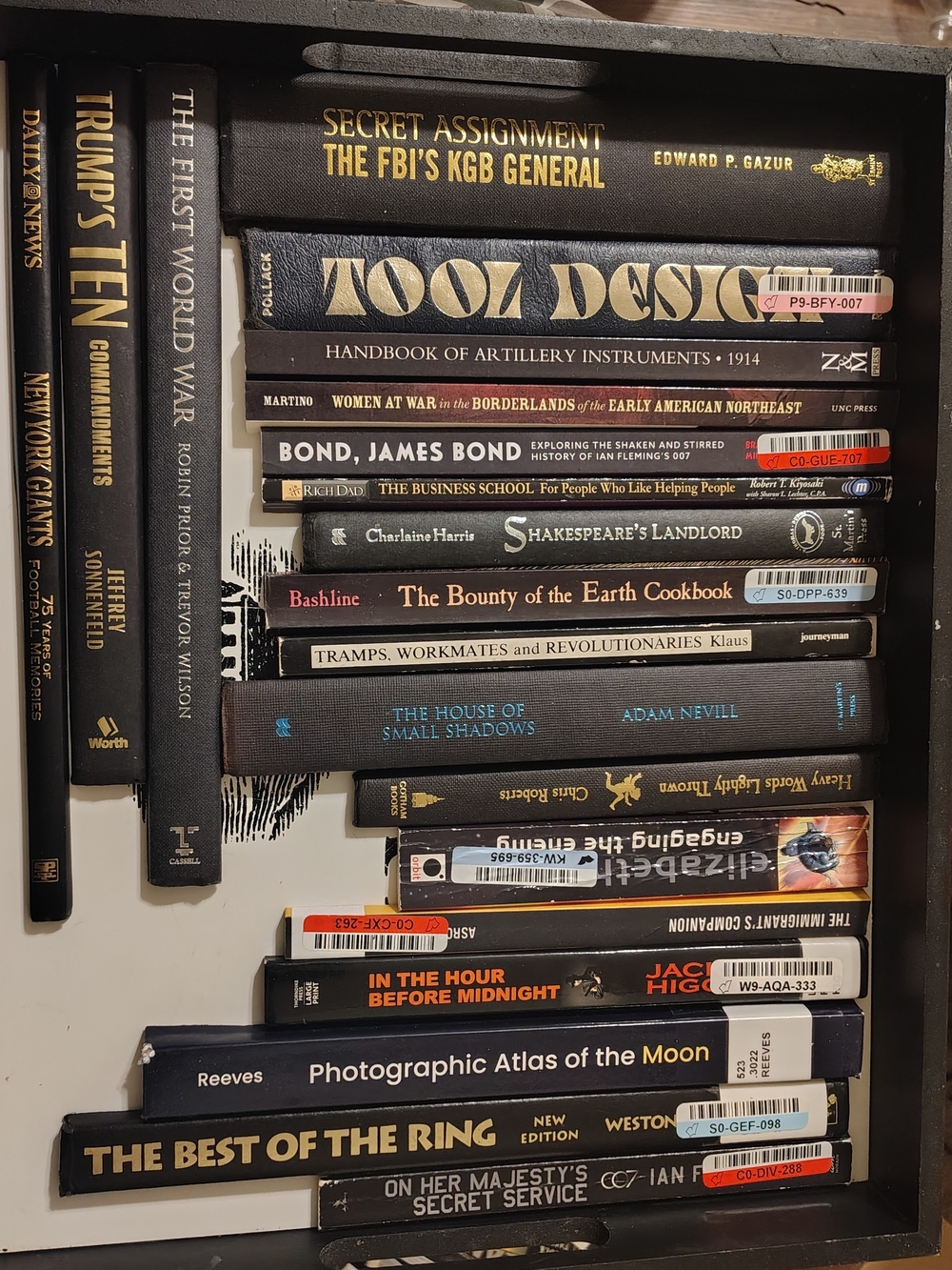 Stacked Decorative Books in Black & Gold – Classic Shelf Accent